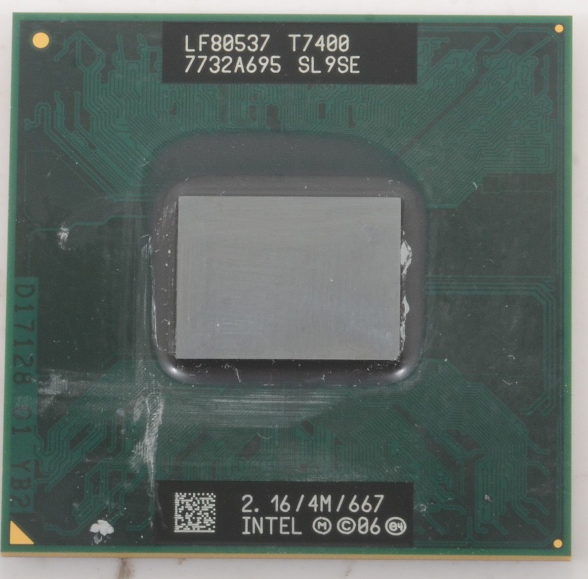 Intel Core 2 Duo T7400 2.16GHz/4M/667 Processor SL9SE (LF80537) TESTED -CPU only