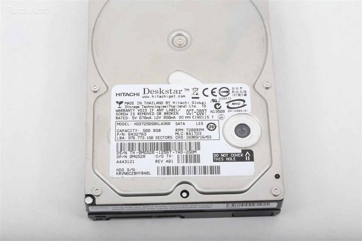 Hitachi Hard Drive HDS725050kla360 7200 RPM 500 GB