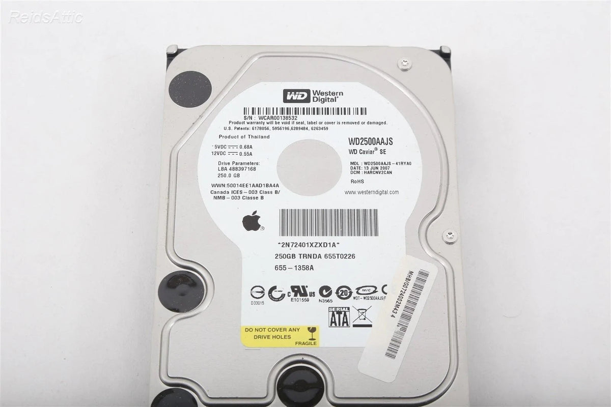 Western Digital 250GB 3.5&quot; SATA hard drive WD2500AAJS for Apple 655-1358A