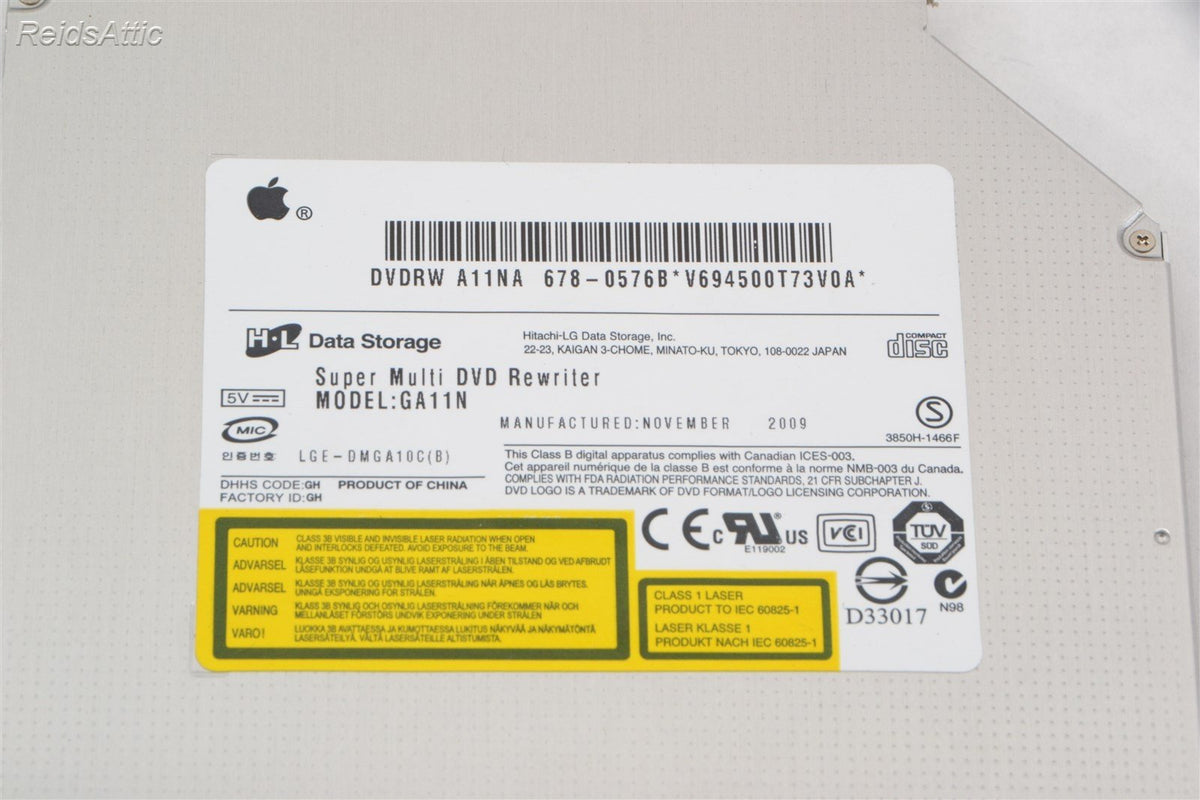 GA11N Apple iMac Super Multi DVD Rewriter A1311 678-0576 SuperDrive 8x