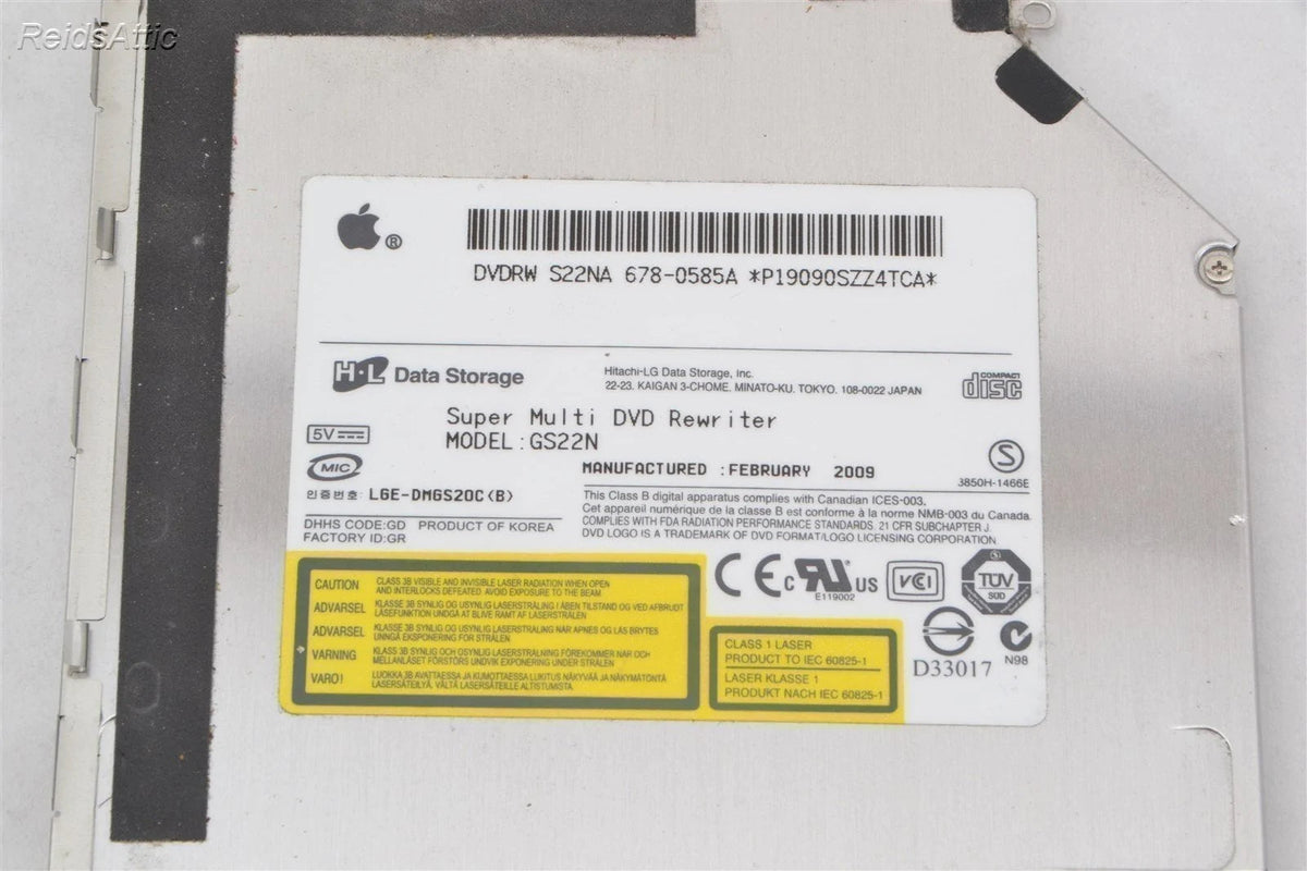 Apple DVD-RW Optical Drive GS22N S22NA 678-0585A