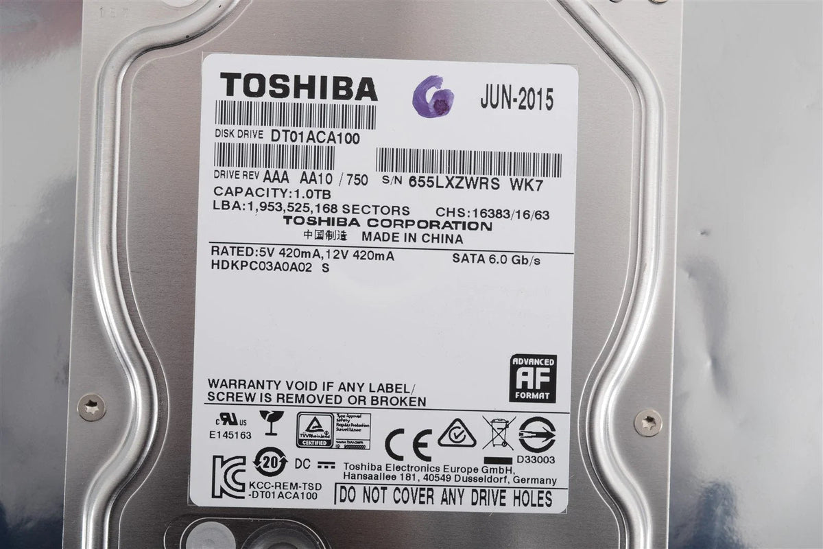 Toshiba 1TB 3.5&quot; 7200RPM SATA 3 (6Gb/s) Internal 7200RPM DT01ACA100 Hard Drive