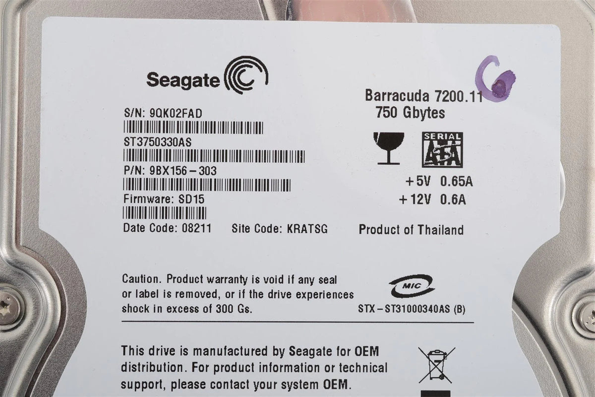 Seagate Barracuda 7200.11 ST3750330AS 750 GB 7200 rpm 3.5&quot; Hard Drive