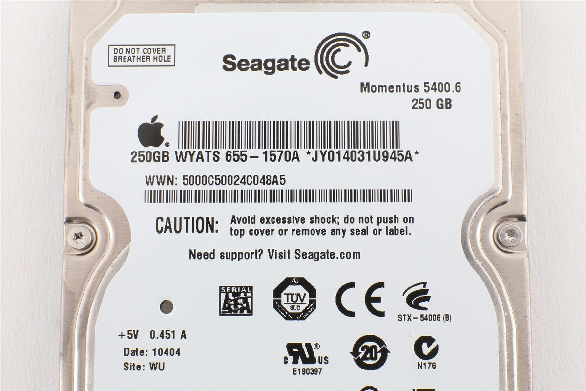 Apple OEM Seagate Momentus 5400 2.5&quot; Hard Drive HDD ST9250315ASG 250GB 655-1570