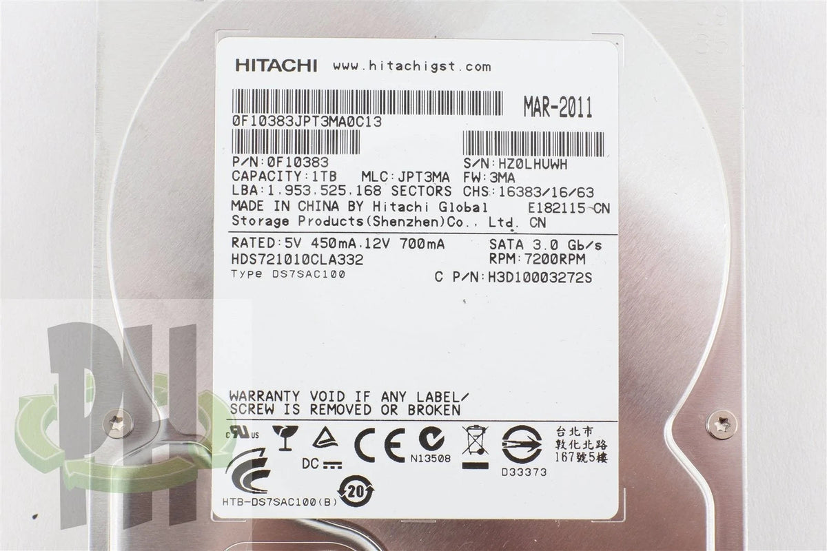 Hitachi Hard Drive HDS721010Cla330 7200 RPM 1 TB