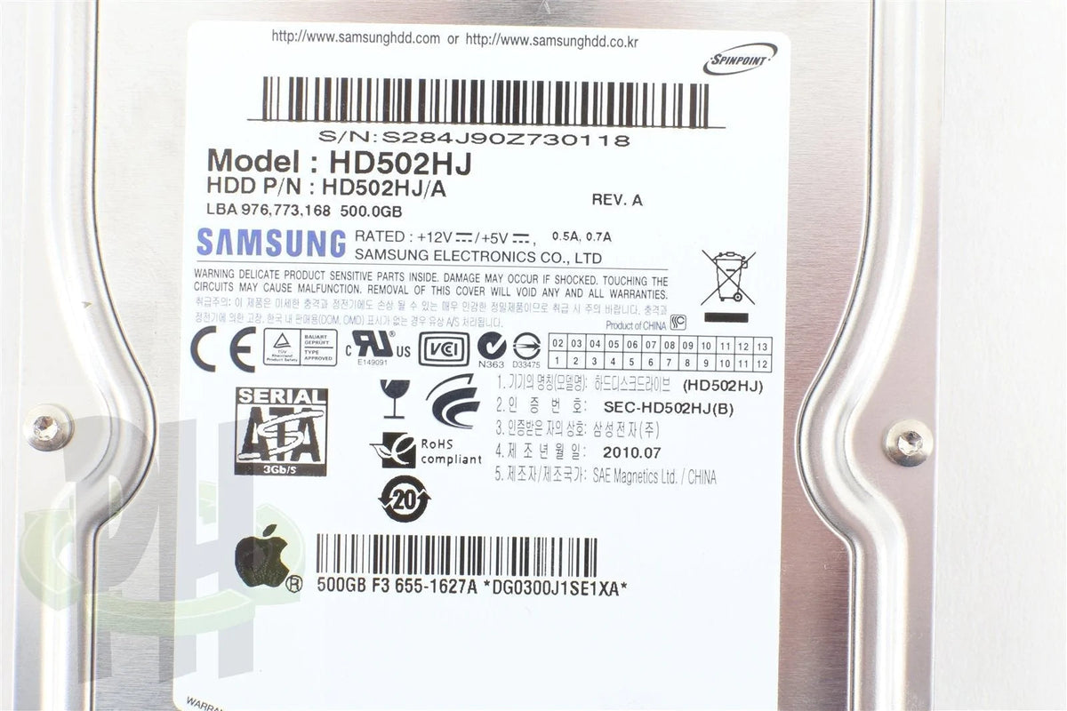 Apple / Samsung 500GB 7200RPM 3.5&quot; SATA Hard Drive HD502HJ 655-1627