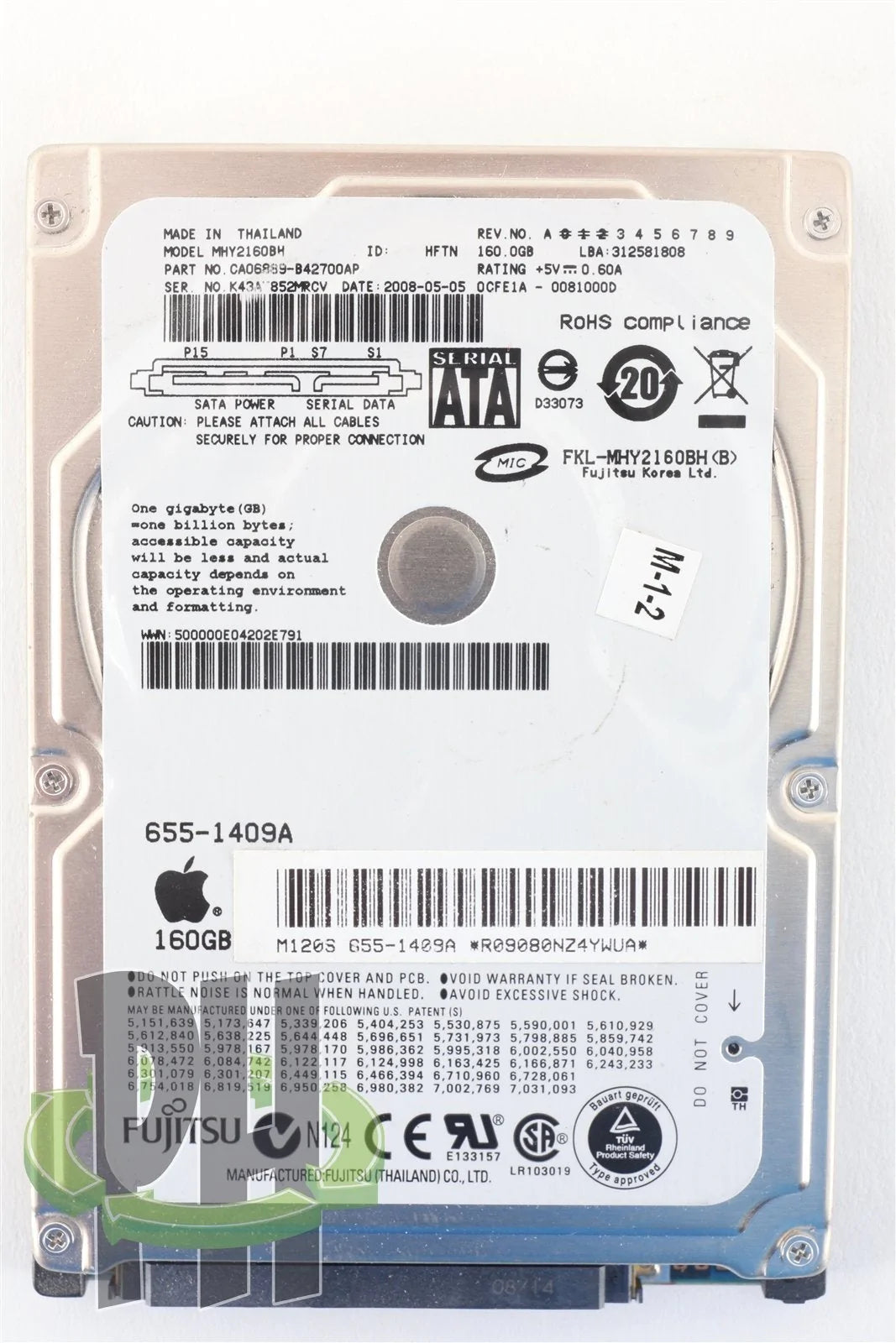 Apple OEM Fujitsu 2.5&quot; Hard Drive MHY2160BH 160GB 655-1409