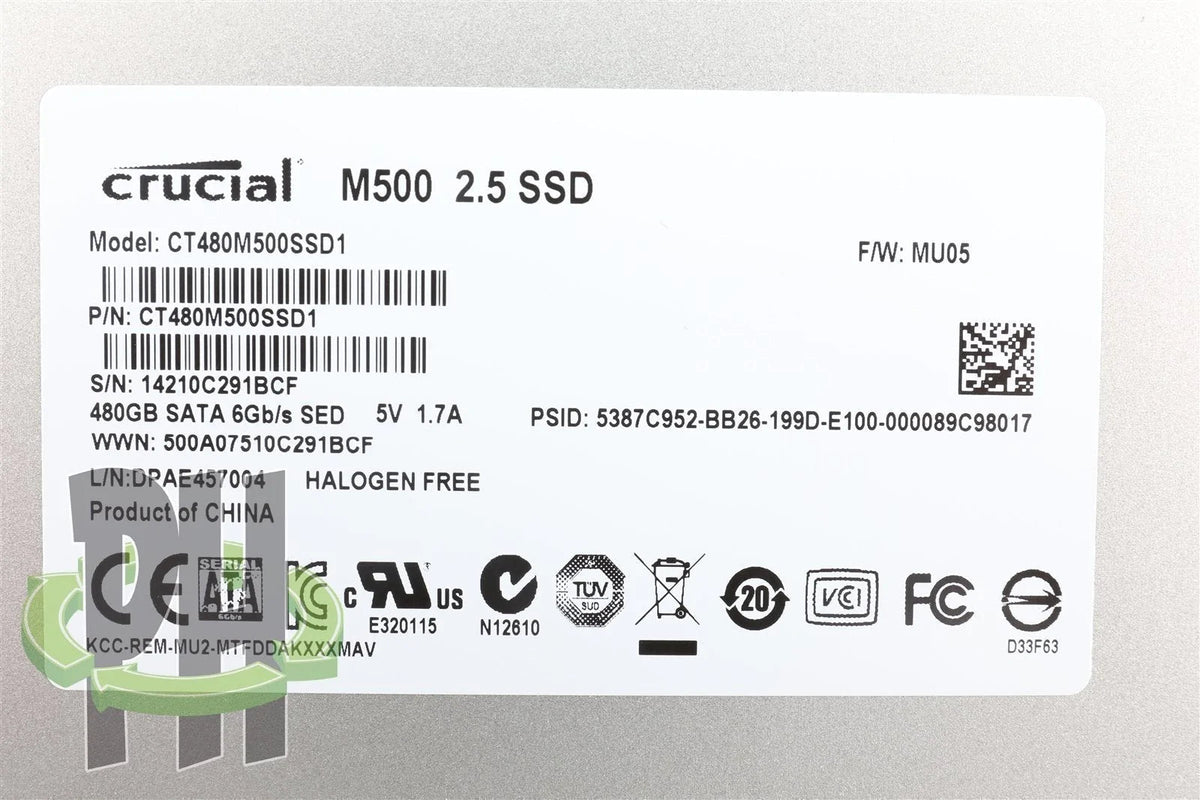 Crucial 2.5&quot; 480GB M500 SSD Hard Drive CT480m500ssd1 Formatted For Apple Mac OSX