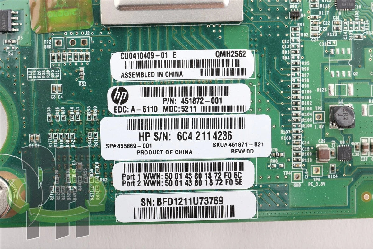 HP 451872-001/455869-001 QLOGIC QMH2562 8GB DUAL PORT FIBER CHANNEL HBA ADAPTER