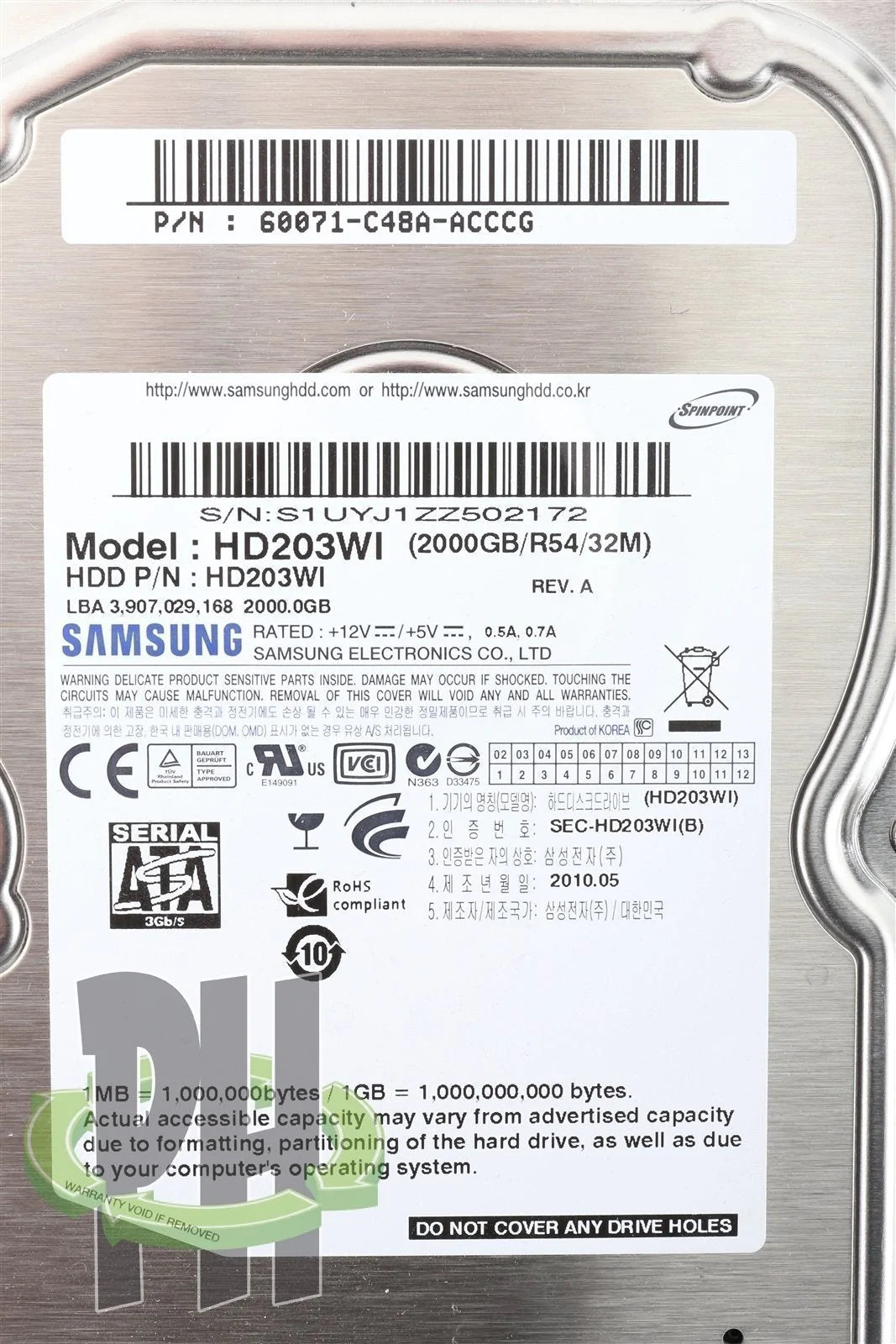 Samsung 2 TB 7200RPM 3.5&quot; SATA Hard Drive HD203WI