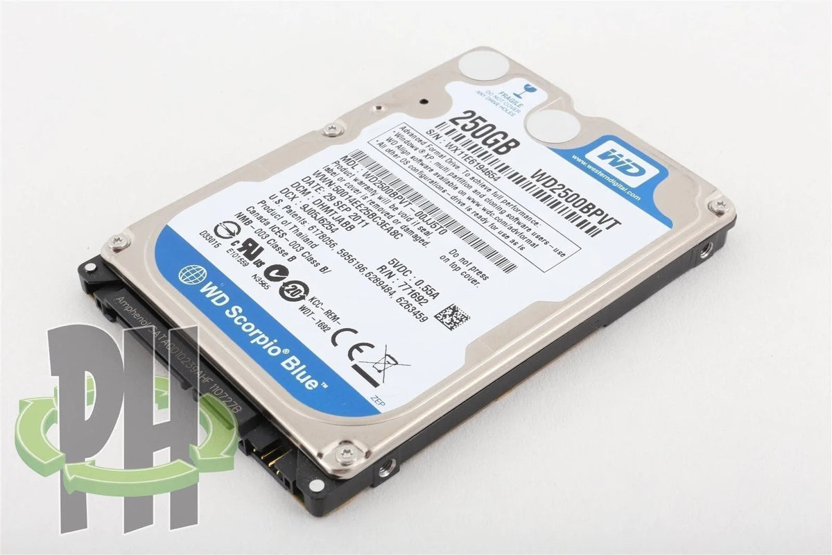 Western Digital WD Scorpio Blue 2.5&quot; 250GB 5400 RPM Hard Drive HDD - WD2500BPVT