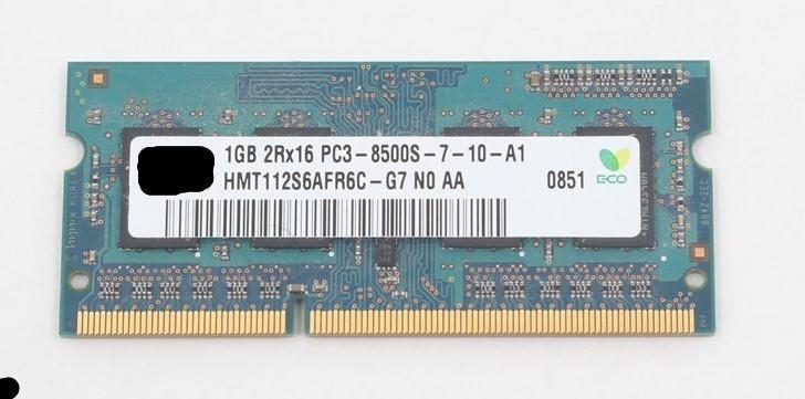 Bulk Lot of 10- 1GB Ram Modules - DDR3-1066 PC3-8500 soDimm (Various brands)