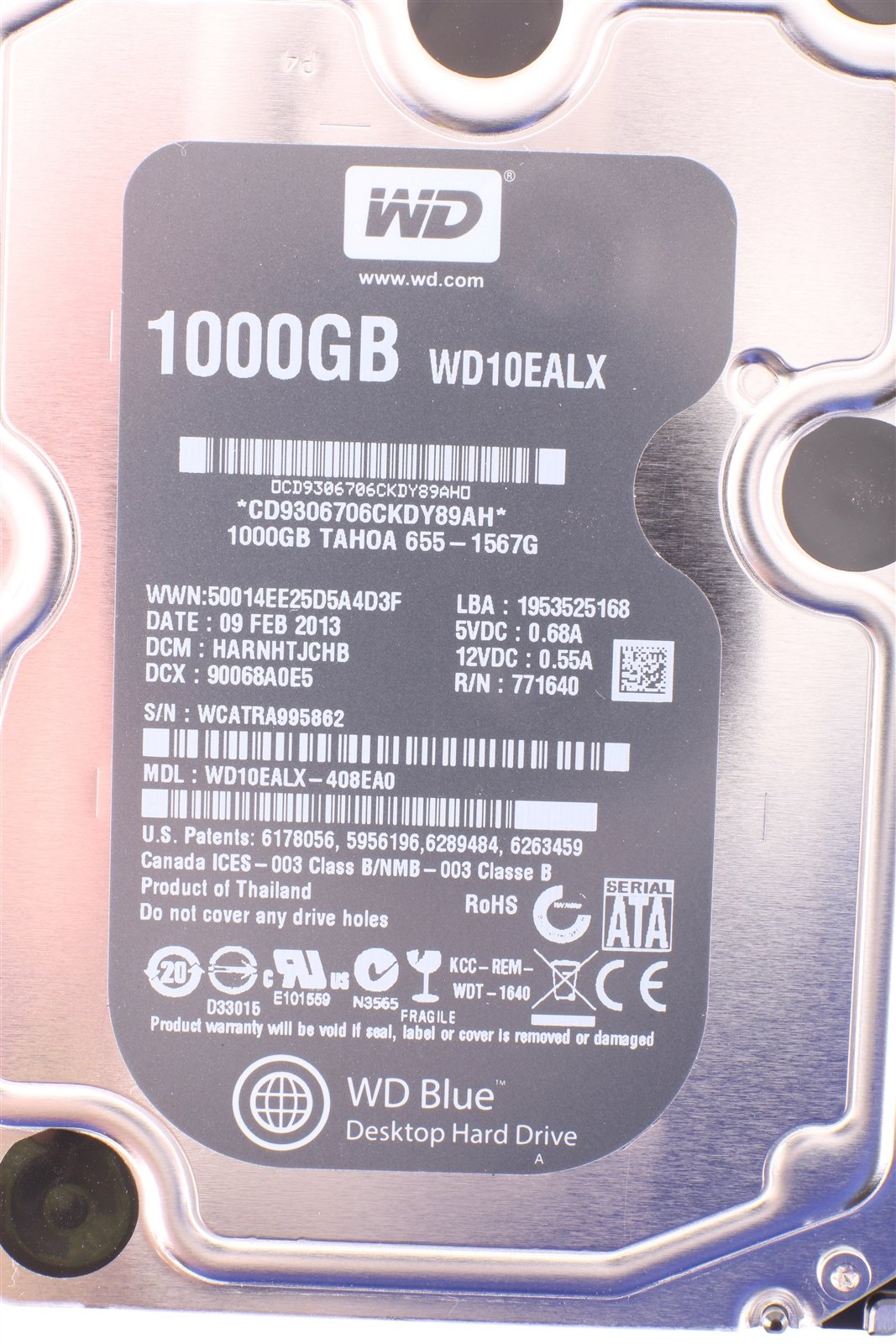 Apple OEM Western Digital WD10EALX 1TB SATA 32MB 7200RPM WD Caviar Blue 655-1567