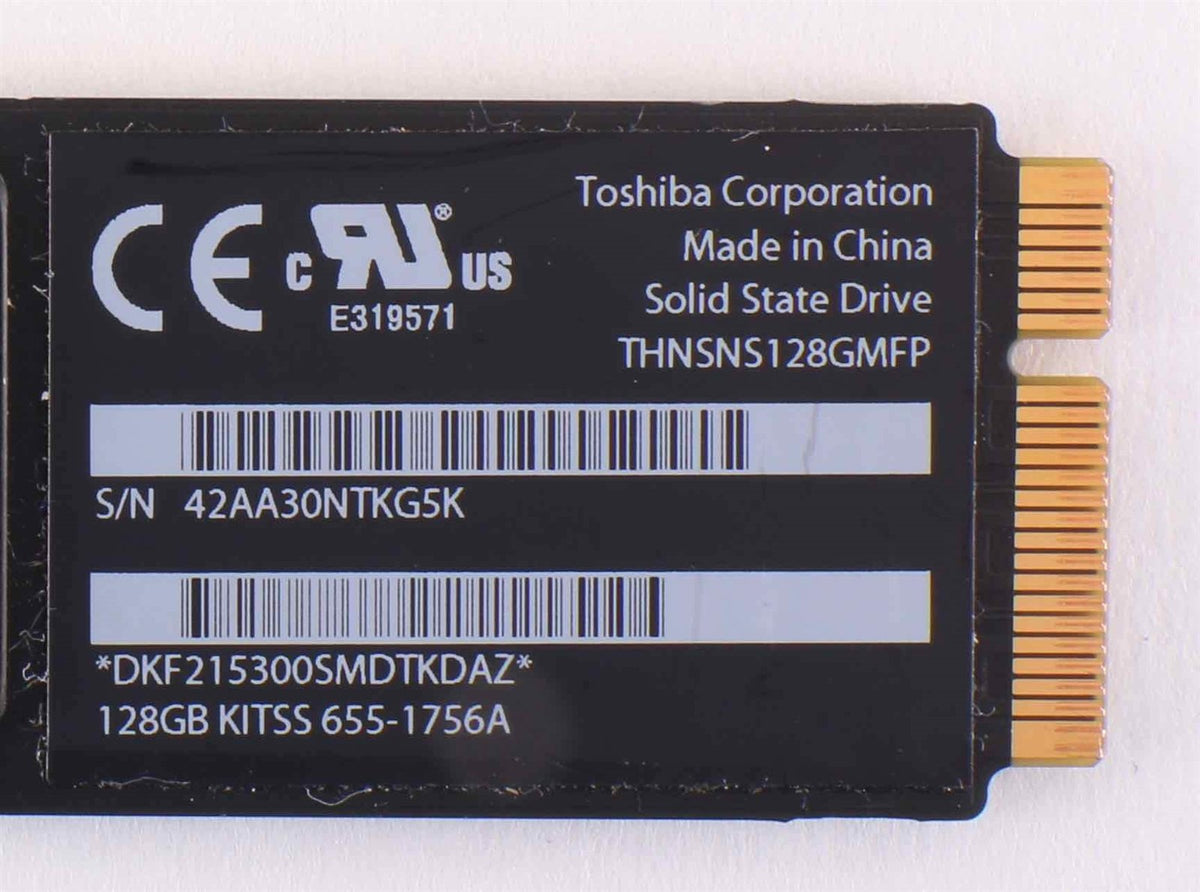 128GB SSD Toshiba THNSNS128DMFP FOR APPLE MACBOOK AIR MID 2012 A1466 655-1756