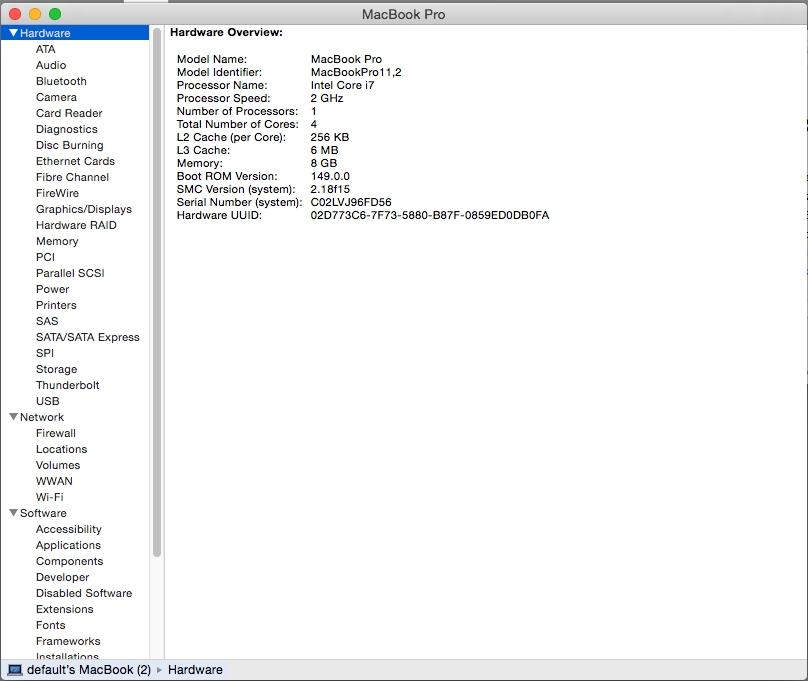 15&quot; MacBook Pro Retina Late 2013 Logic Board i7 2.0GHz 8GB Ram (IG)