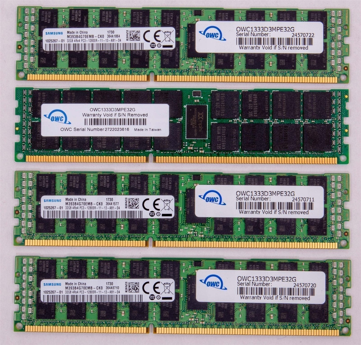 OWC Ram for Apple Mac Pro 6,1 Ram 128GB (4 x 32GB) PC3-10600 DDR3 ECC