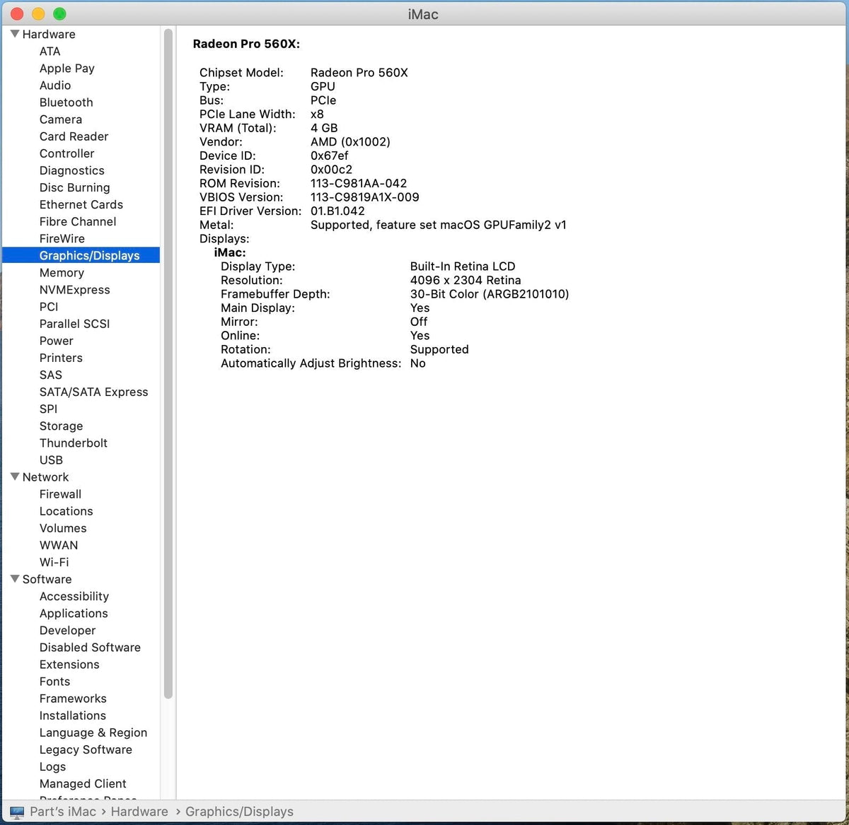 iMac 21.5&quot; A2116 4k 2019 Logic Board Radeon Pro 560x w/PCIe Slot - No CPU