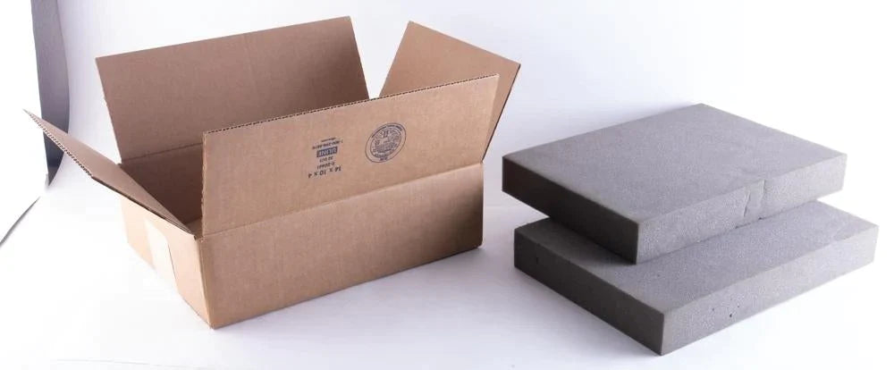 Plain Brown Packing Shipping Box W/ Foam Insert 14 inch x 10 inch x 4 inch