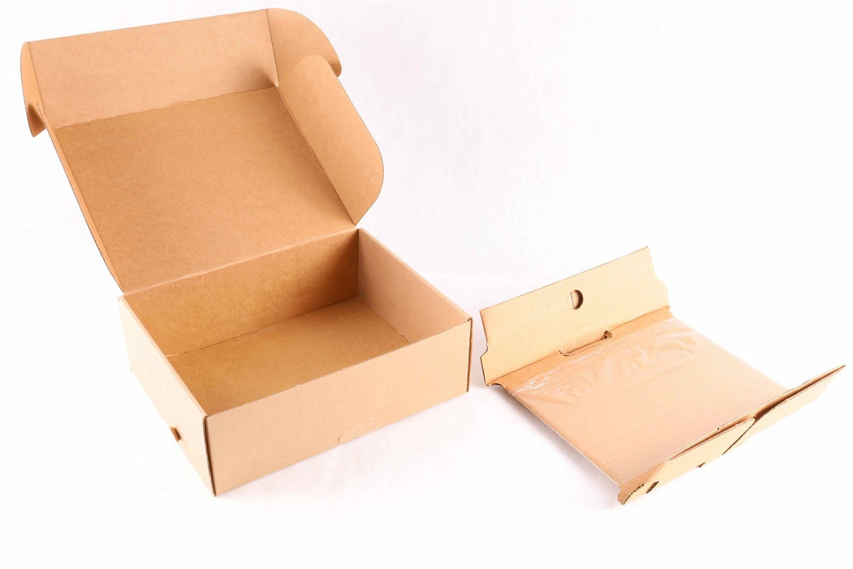 12x10x4 kraft tab lock mailer shipping box with retention / suspension Insert