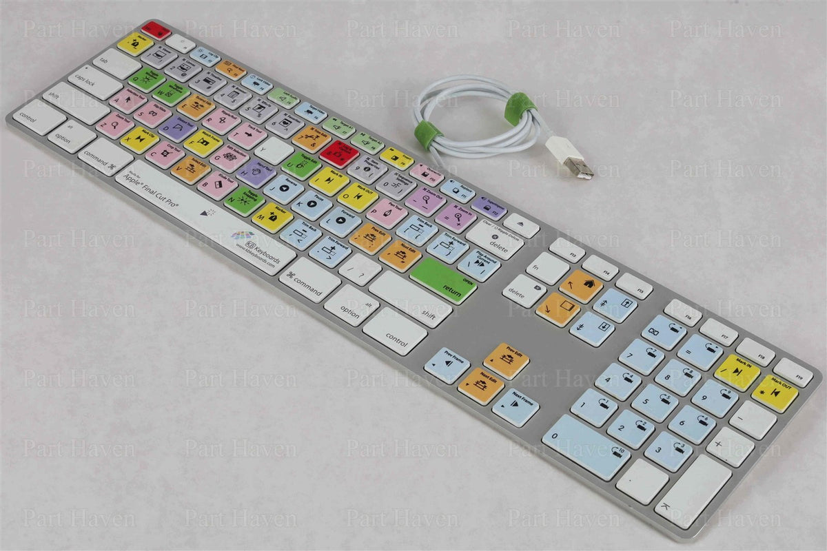 Final Cut Pro Keyboard by KB Keyboards || Apple Aluminium A1243 with number pad