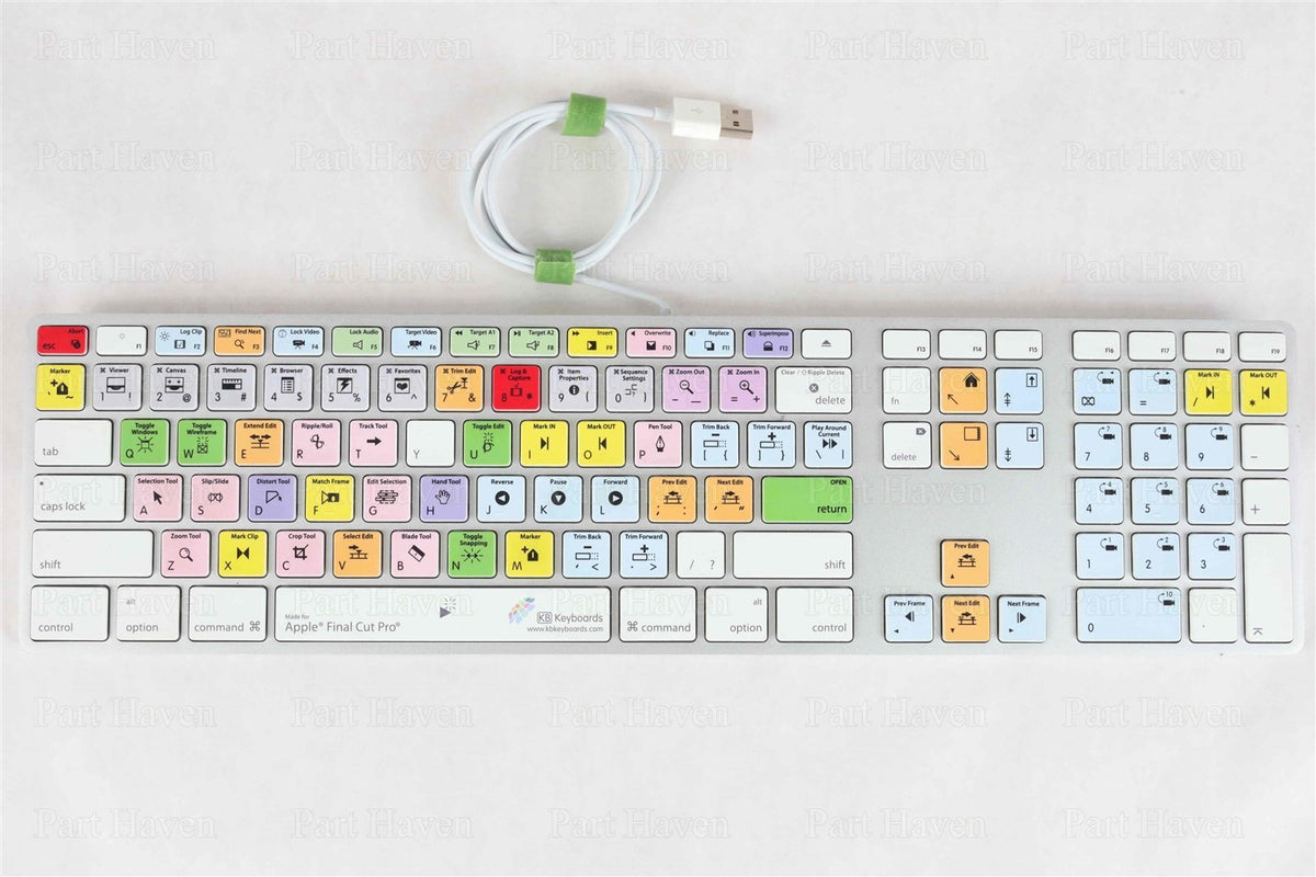 Final Cut Pro Keyboard by KB Keyboards || Apple Aluminium A1243 with number pad