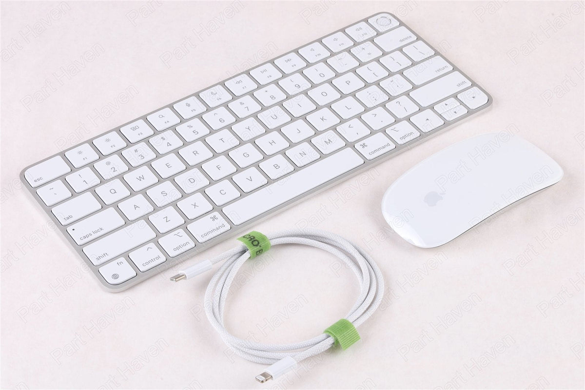 ||New|| Apple Magic Keyboard W/Touch ID, Magic Mouse &amp; Braided Cable || Silver