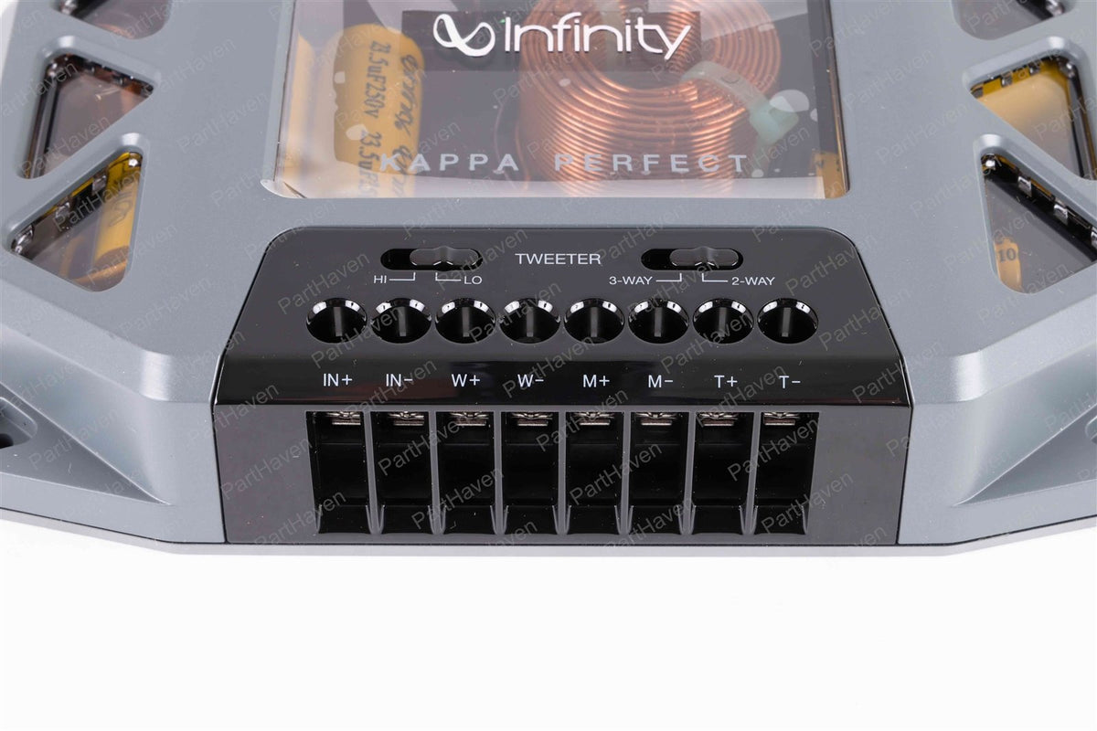 Pair of Infinity Kappa Perfect Crossovers selectable for 2 way or 3 way