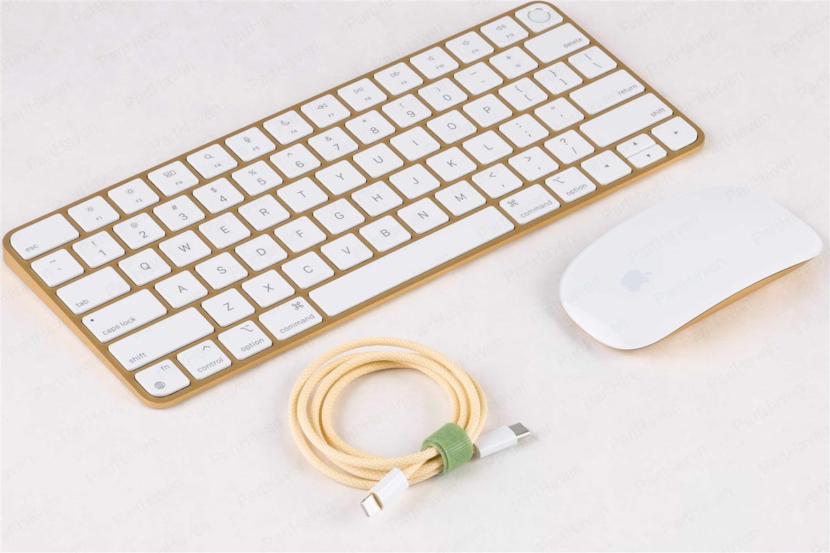 ||New|| Apple Magic Keyboard W/Touch ID, Magic Mouse &amp; Braided Cable || Silver