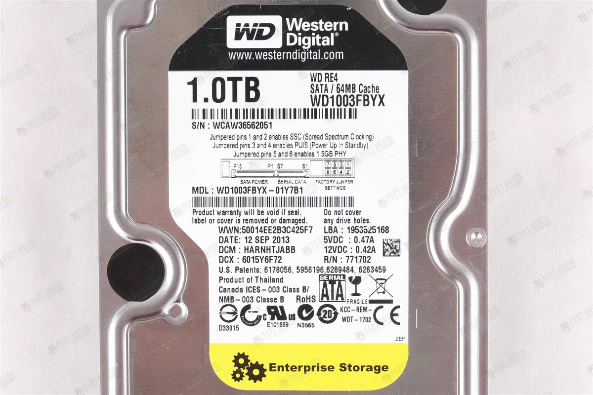 Western Digital Caviar Black Enterprise 1 TB 3.5&quot; 64MB Cache 7200 rpm WD1003FBYX