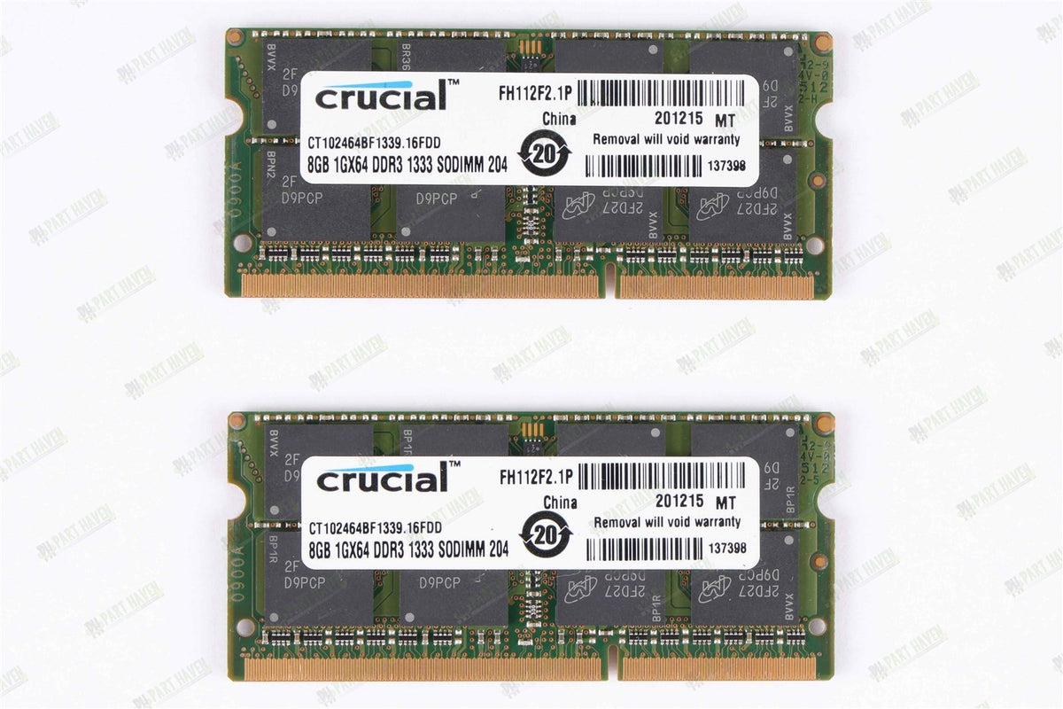 Crucial 16GB (2x8GB) DDR3 1333 MHz PC3-10600 Sodimm RAM