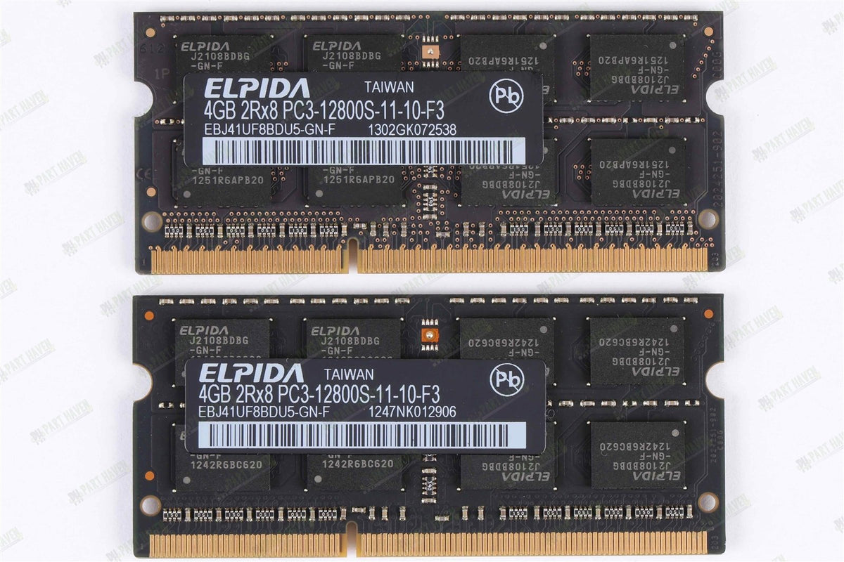 Apple OEM Ram Elpida 8GB (2x4GB) DDR3-1600 PC3-12800 soDimm Memory