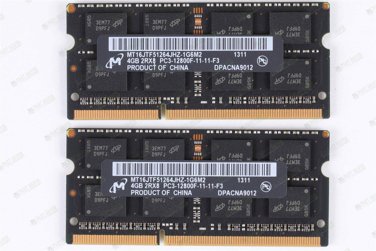 Apple OEM Ram Micron 8GB (2x4GB) DDR3-1600 PC3-12800 soDimm Memory