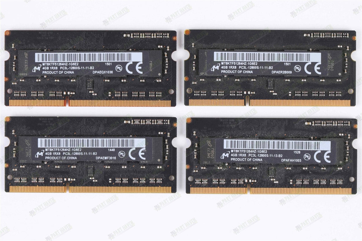 Apple OEM Ram Micron 16GB (4x4GB) DDR3L-1600 PC3L-12800S soDimm Memory