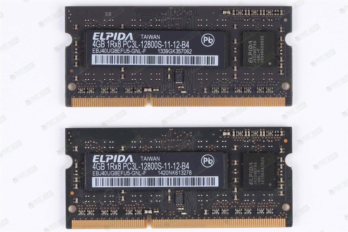 Apple OEM Ram Elpida 8GB (2x4GB) DDR3L-1600 PC3L-12800S soDimm Memory