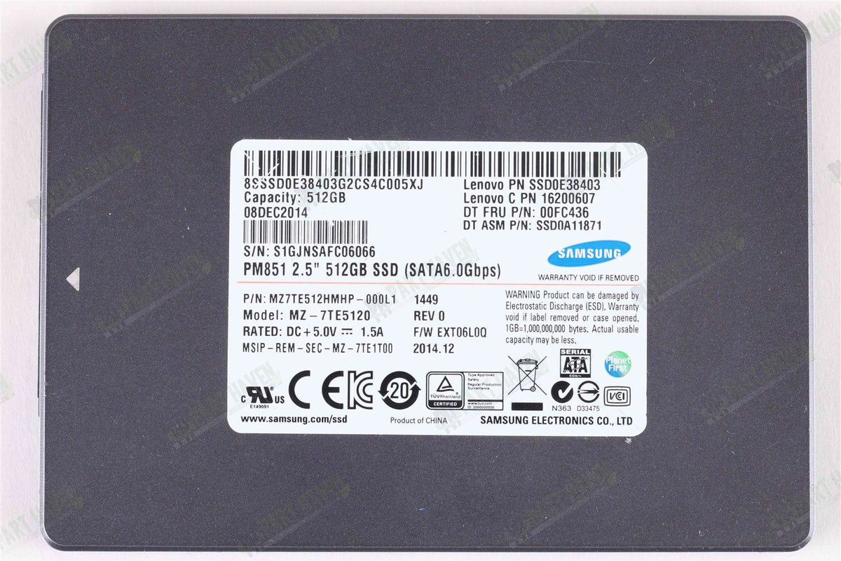 Samsung / Lenovo OEM 512 GB SATA 2.5&quot; SSD MZ -7TE5120 Formatted For Apple Mac OS