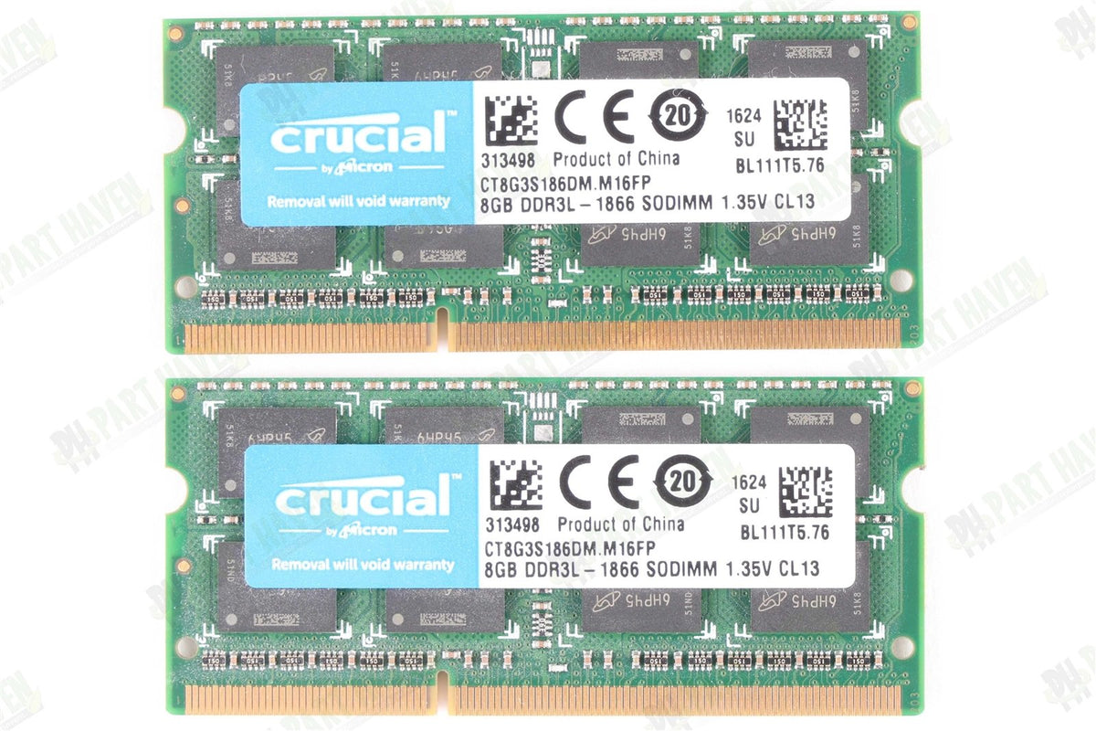 Apple Compatible Crucial Ram 16GB (2x8GB) DDR3L-1866MHz PC3L-14900 Sodimm Memory